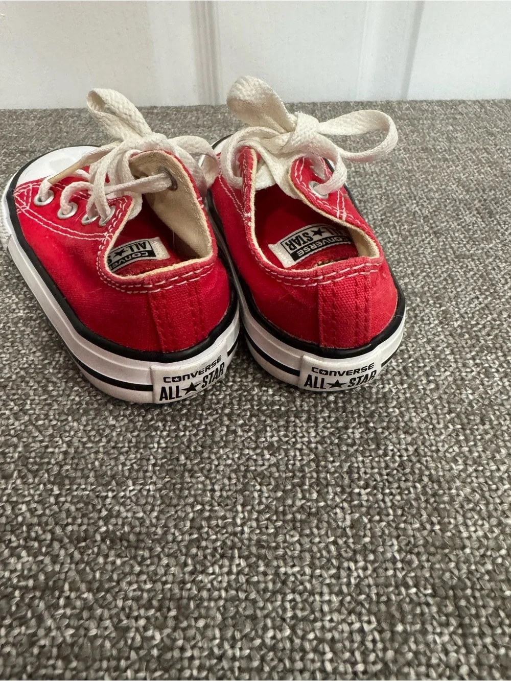 Toddler Converse Red Canvas Low-Top Sneakers with White Laces